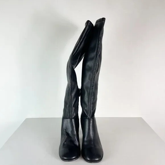 Franco Sarto NWOB Women's Cindy Vintage Nostalgia Faux Leather Black Boots 8.5 - Picture 4 of 12